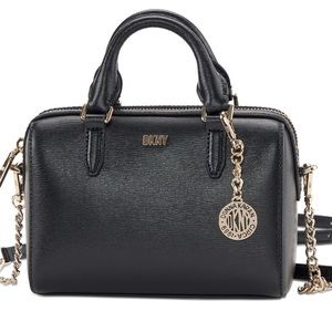 BNWT DKNY KARAN BLACK SMALL BRYANT DUFFEL PURSE BAG